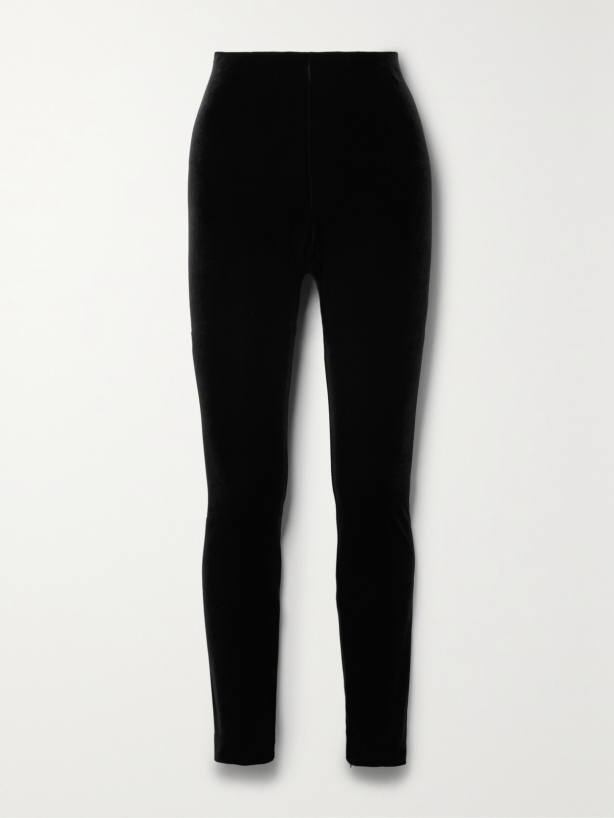 Wardrobe.nyc Stretch-velvet Leggings In Black