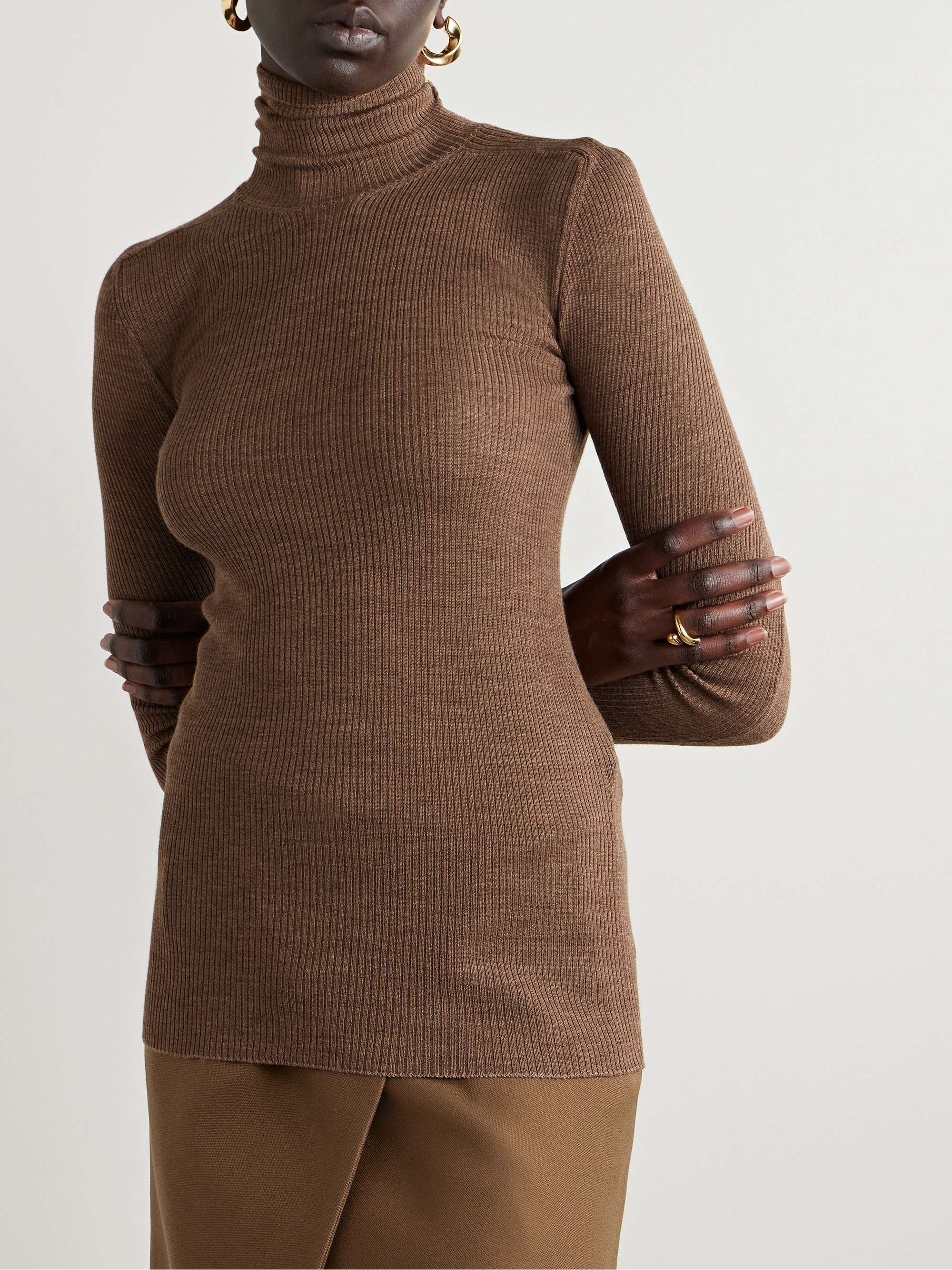 WARDROBE.NYC Ribbed wool turtleneck sweater NETAPORTER