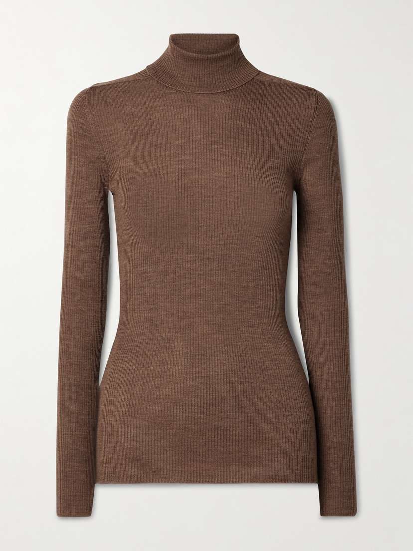 Wardrobe.NYC Ribbed Wool Turtleneck Sweater