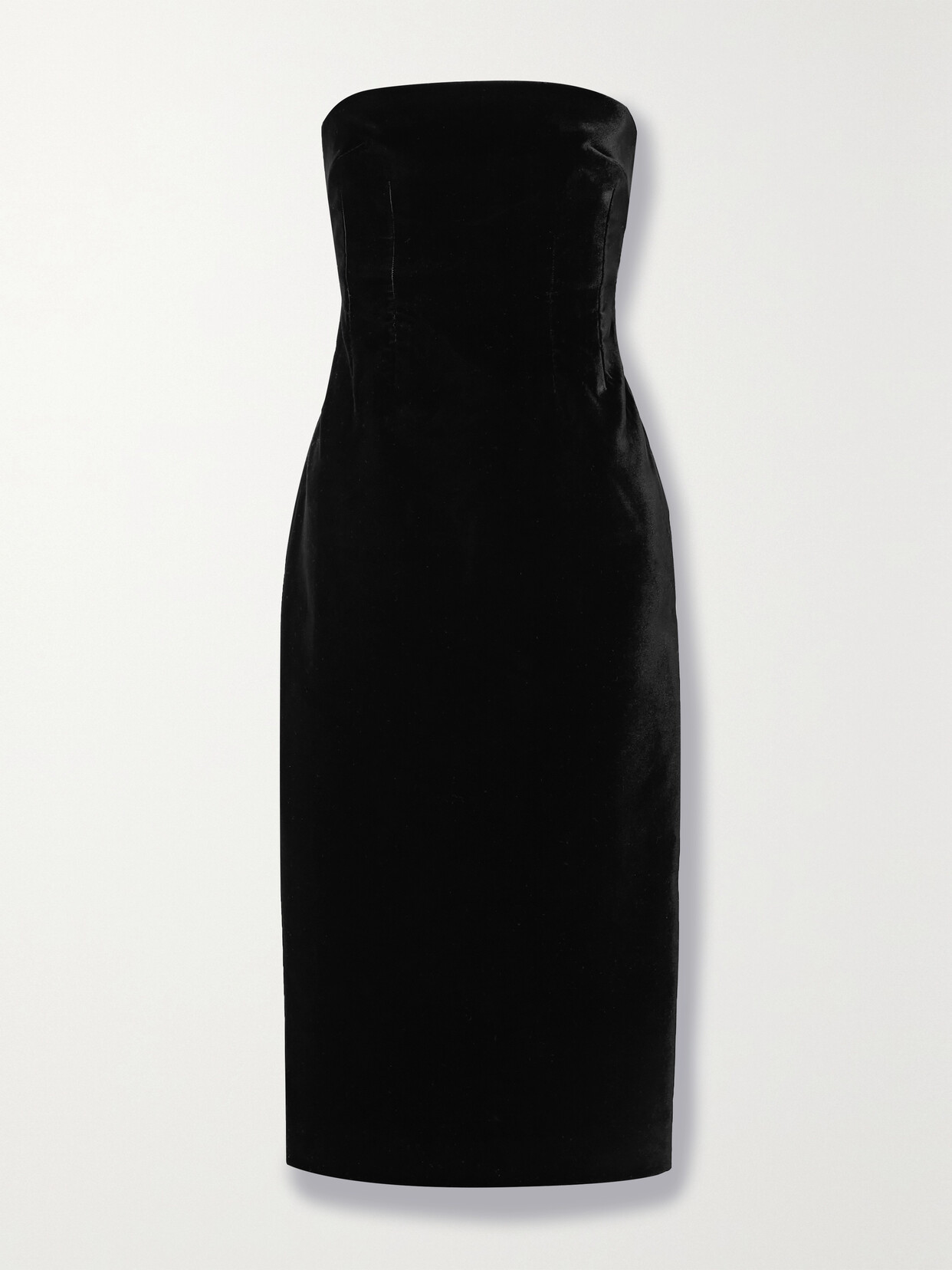 Shop Wardrobe.nyc Strapless Velvet Midi Dress In Black