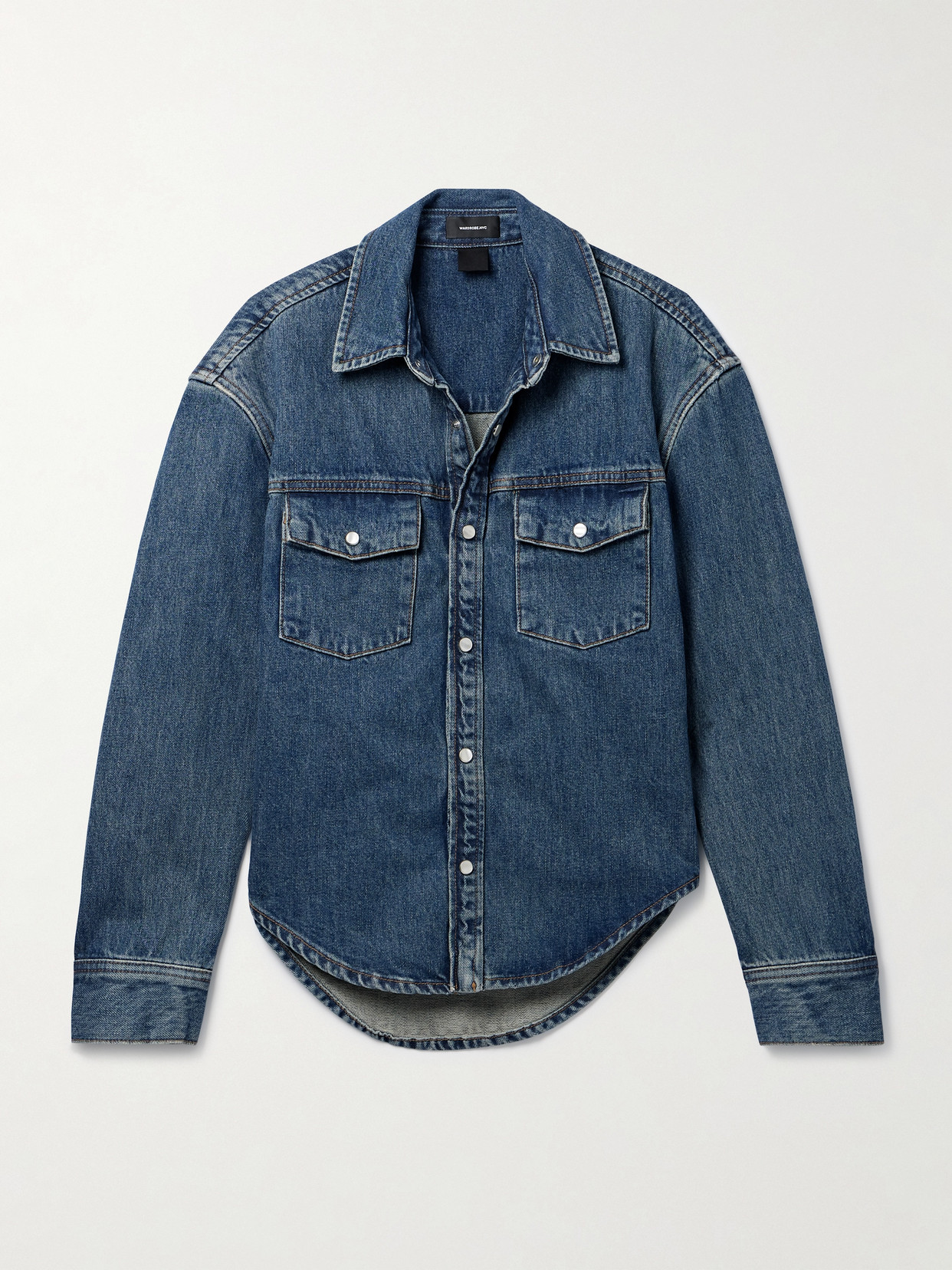 Wardrobe.nyc Indigo Faded Denim Jacket