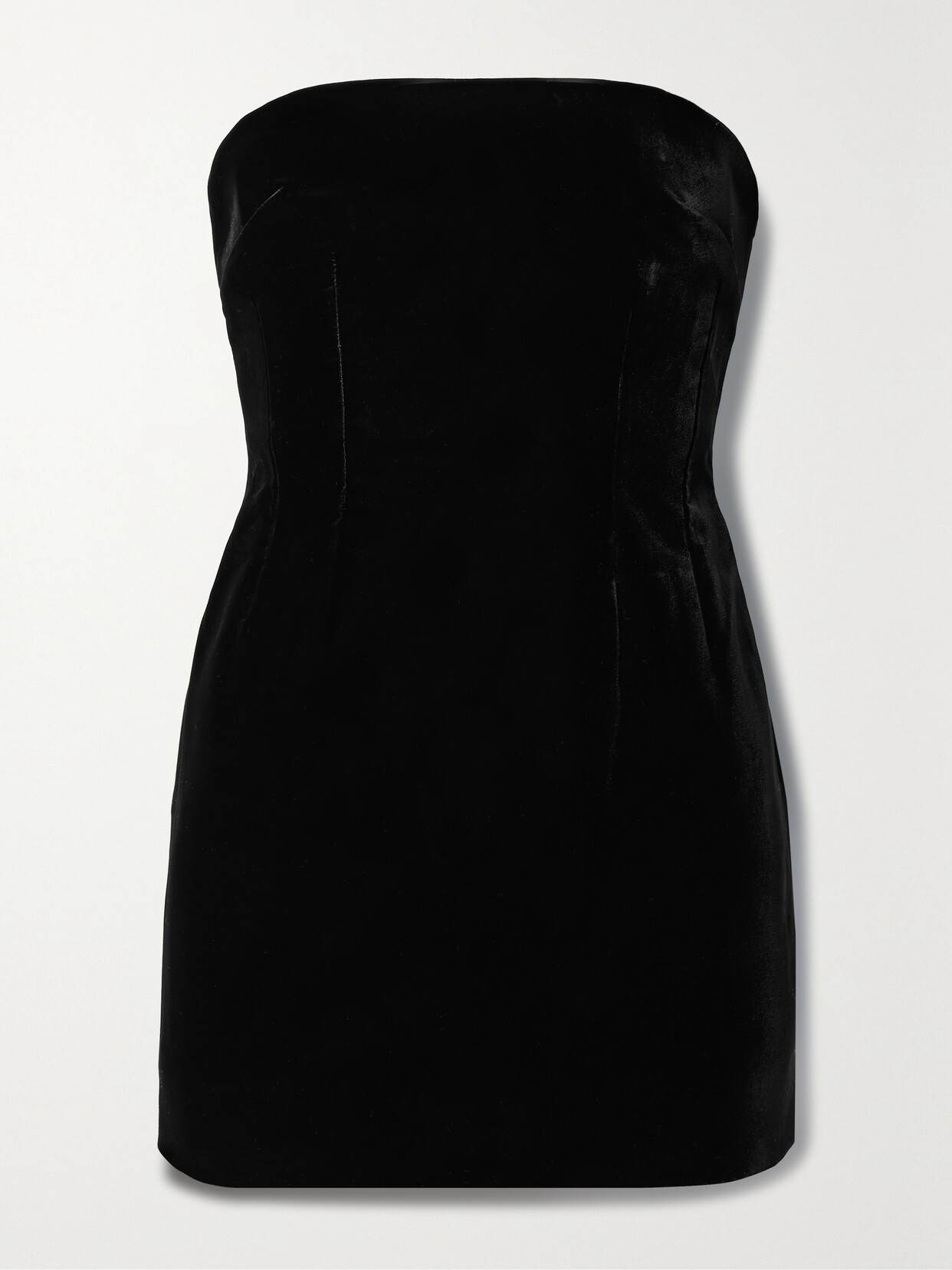 Shop Wardrobe.nyc Strapless Velvet Mini Dress In Black