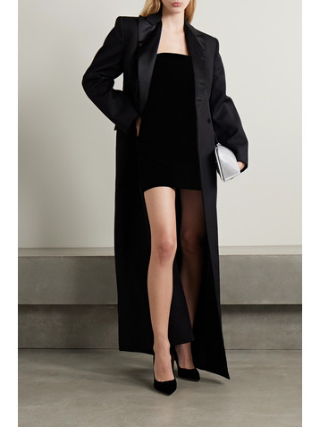 Wardrobe.NYC Strapless velvet mini dress