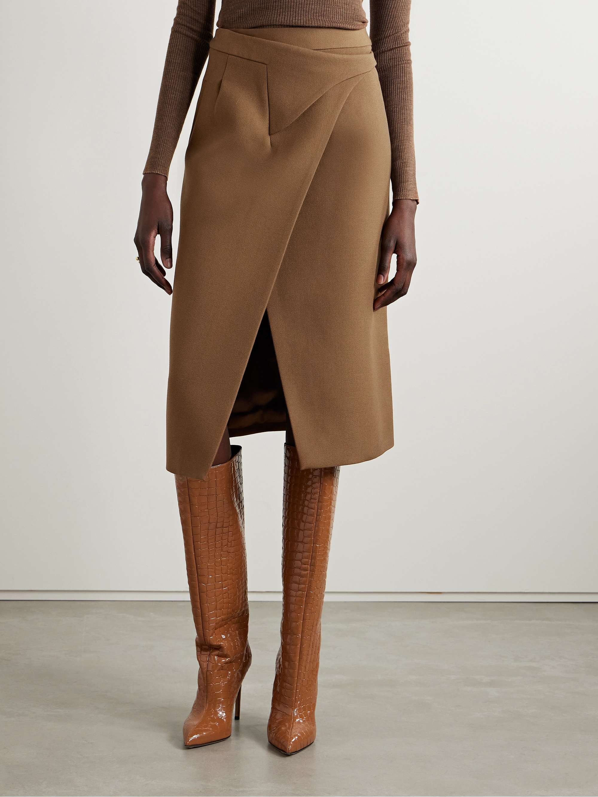 WARDROBE.NYC Wool midi skirt NETAPORTER