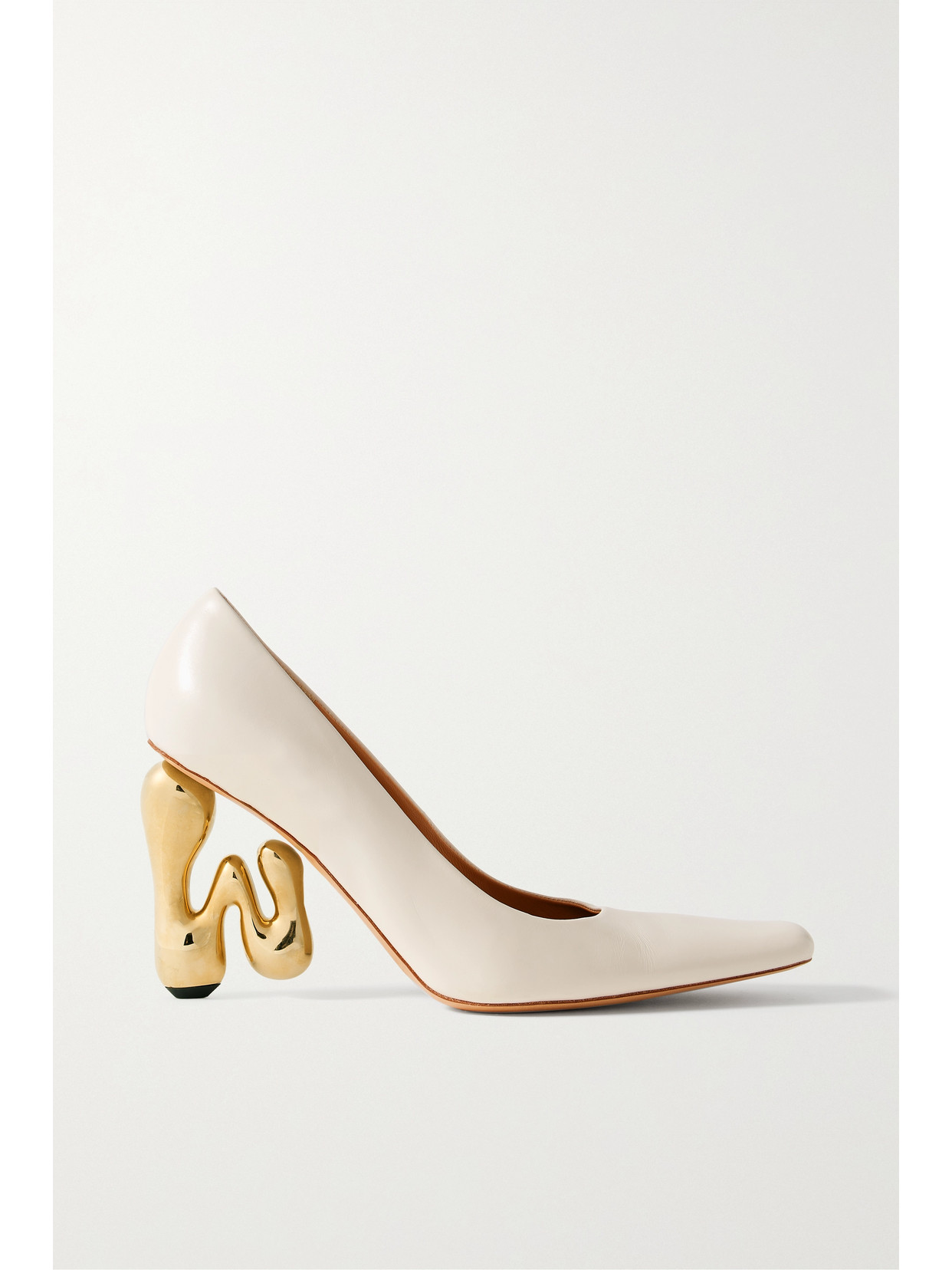 JW Anderson - Logo-embellished Leather Pumps - Ivory