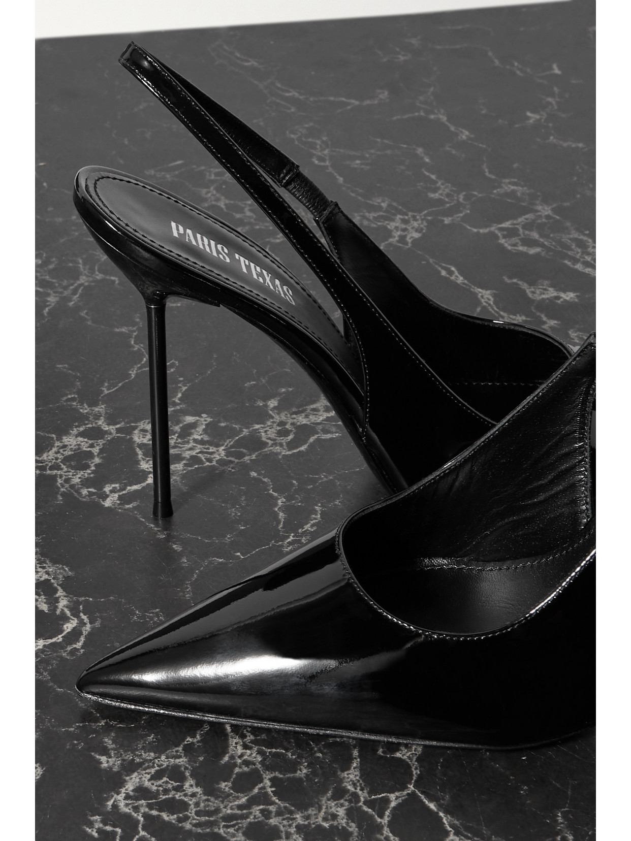 Shop Paris Texas Lidia Patent-leather Slingback Pumps In Black