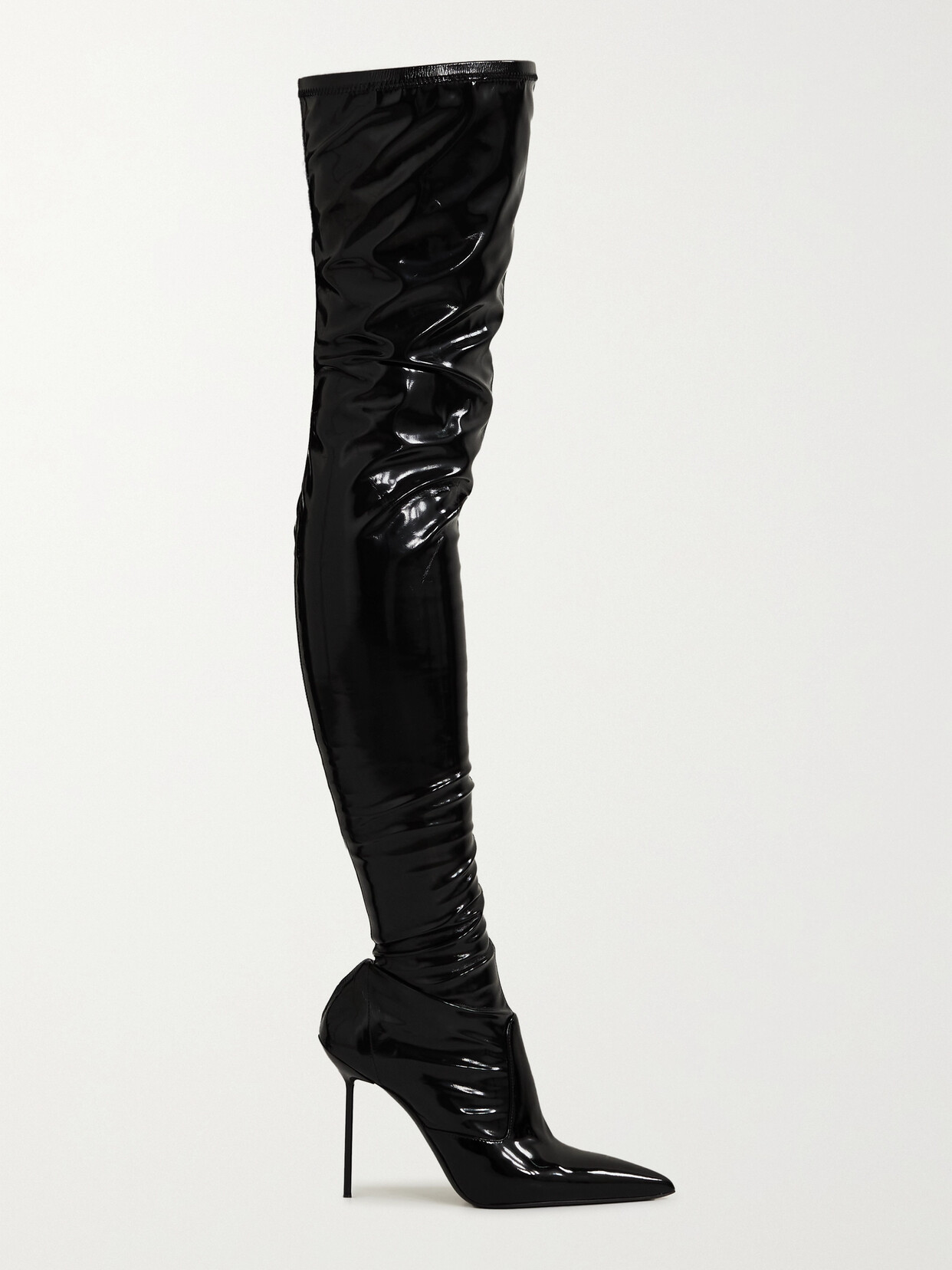 Paris Texas - Lidia Latex Over-the-knee Boots - Black