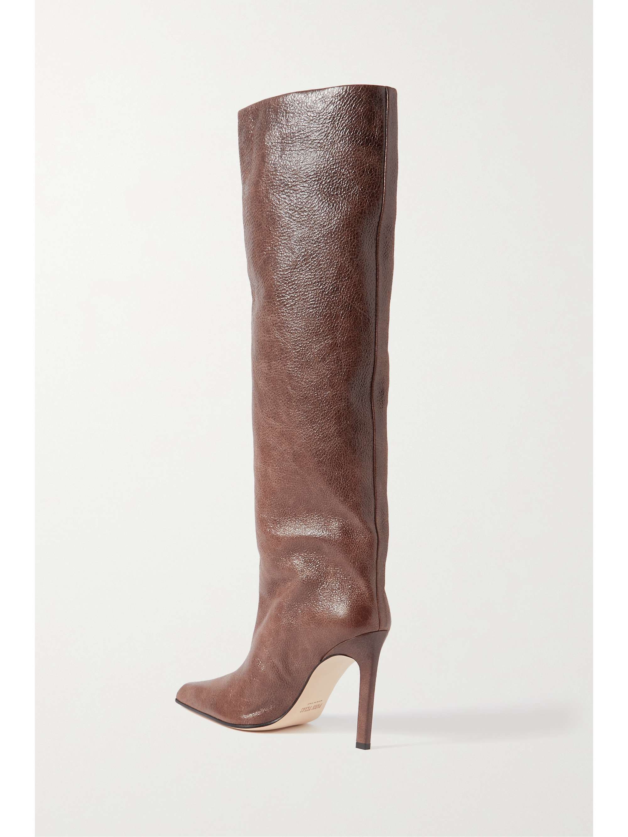 PARIS TEXAS Croc-effect leather knee boots