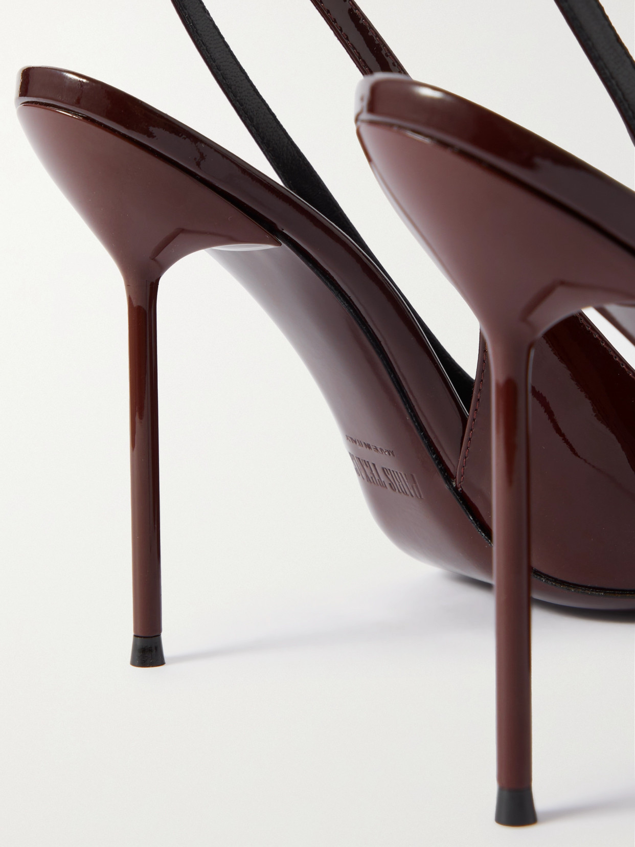 Paris Texas Lidia Slingbacks Rouge Noir In Patent Leather In Animal Print