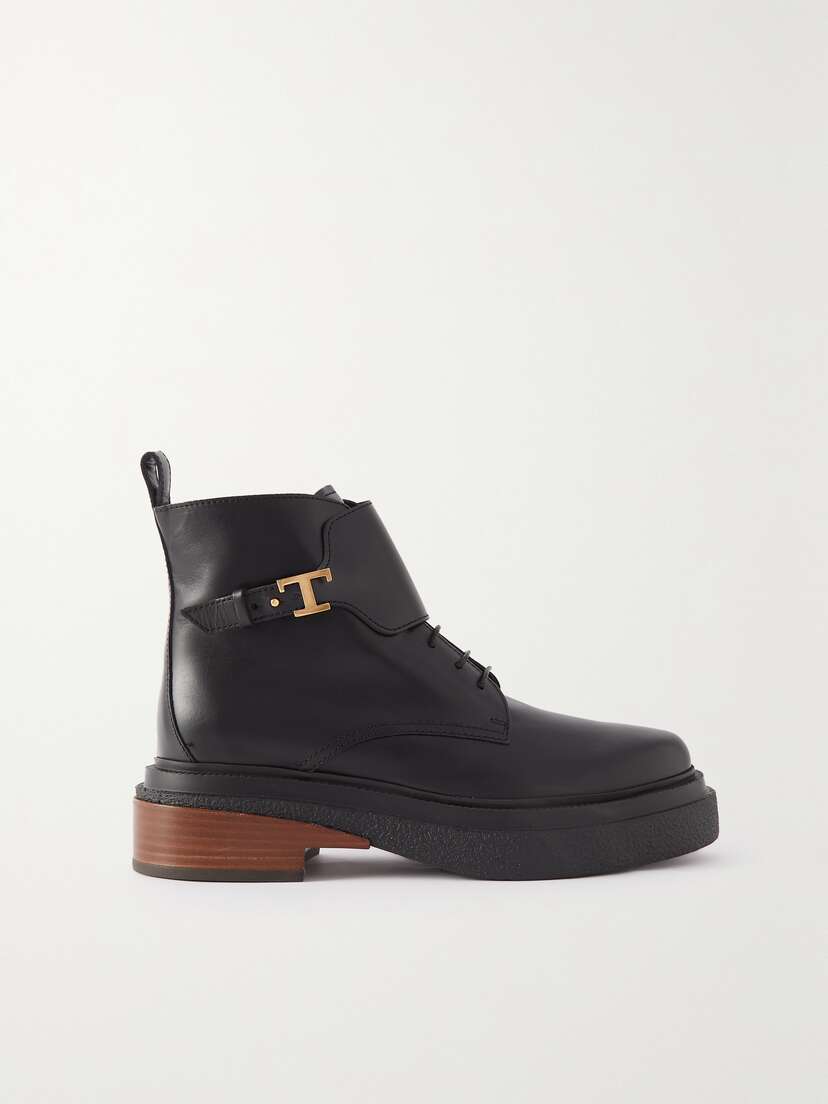 Tod's Buckled Leather Lace-up Boots