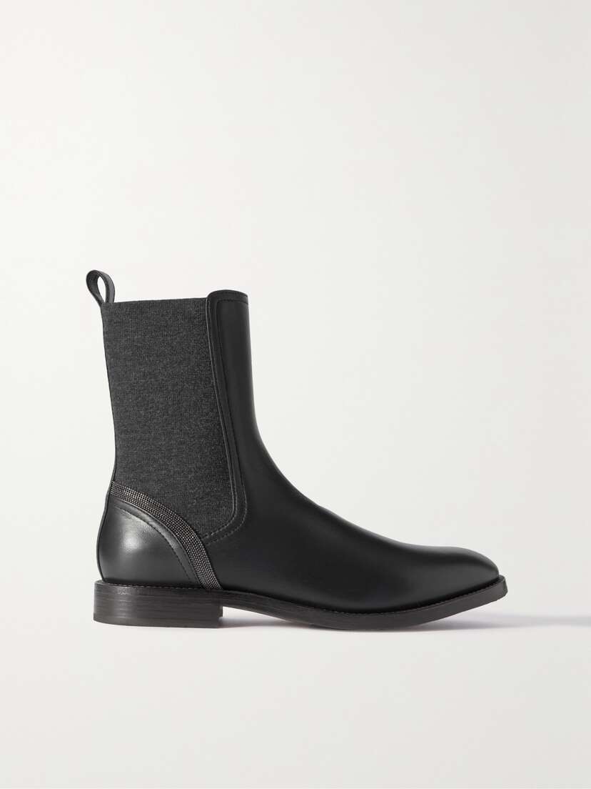 Brunello Cucinelli Embellished Leather Chelsea Boots