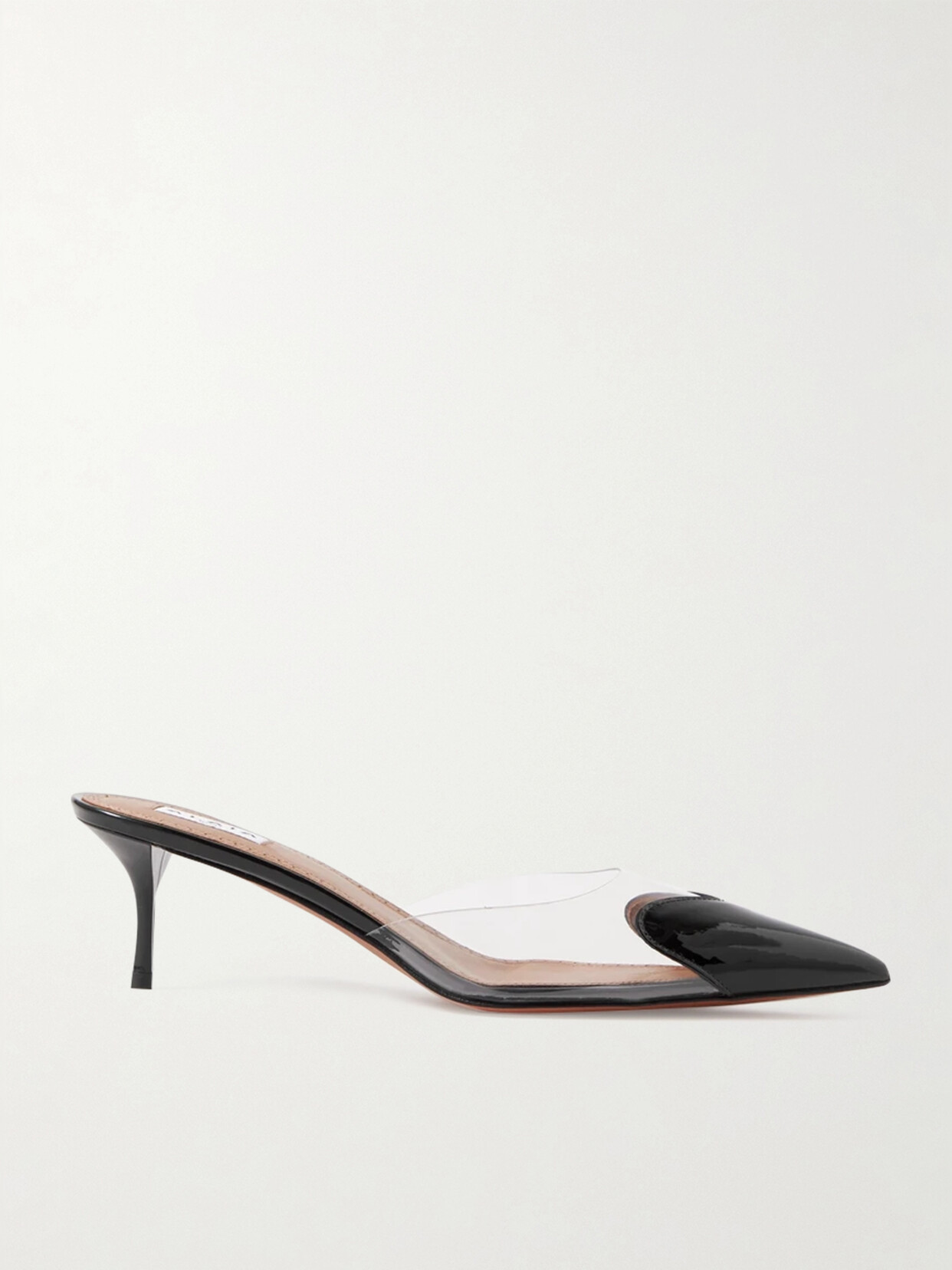 Alaïa Coeur 55 Pvc And Patent-leather Mules In Black