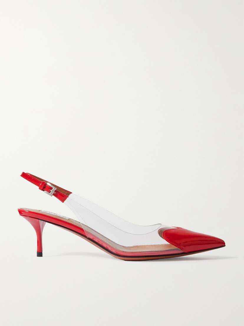Alaïa Cœur 55 Pu And Patent-leather Slingback Pumps