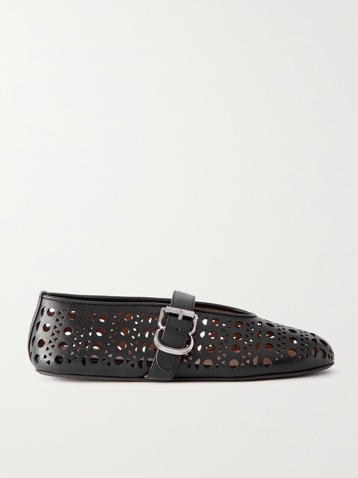 Alaïa Leather Ballet Flats In Black