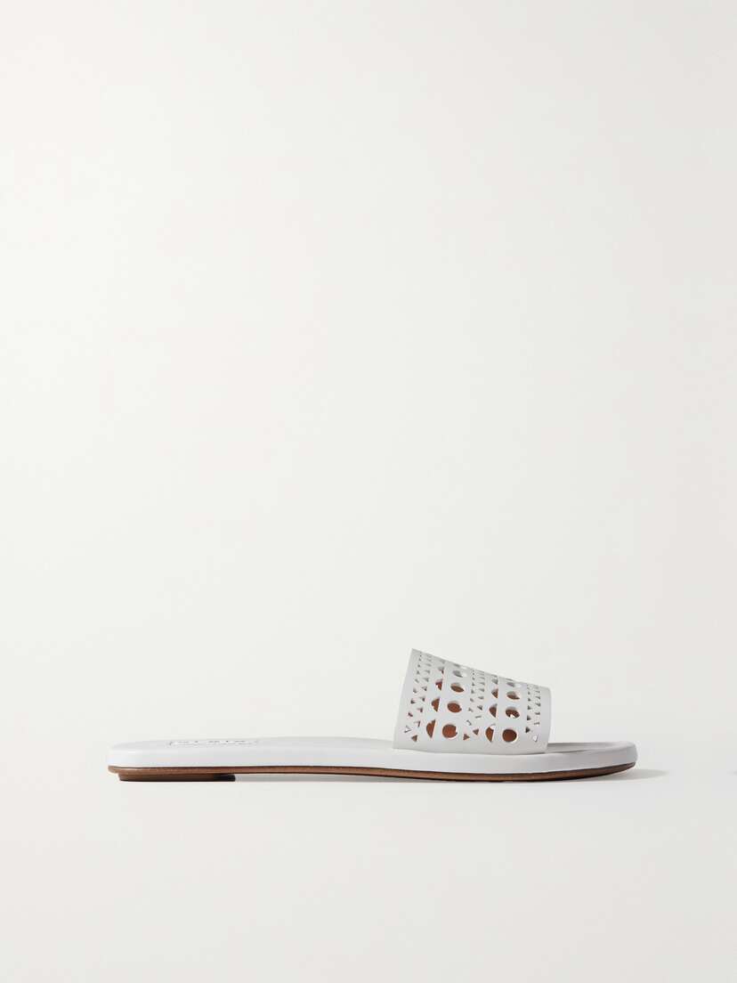 Alaïa Laser-cut Leather Slides