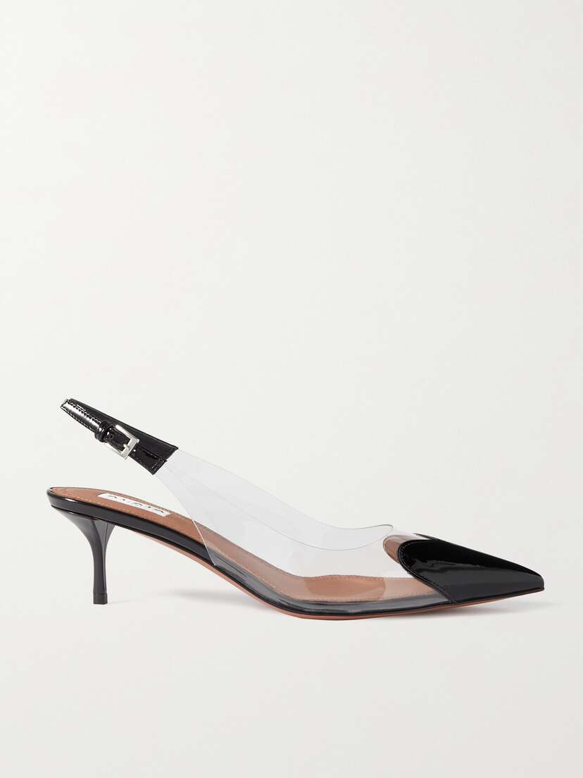 Alaïa Le Cœur 55 Pu And Patent-leather Slingback Pumps