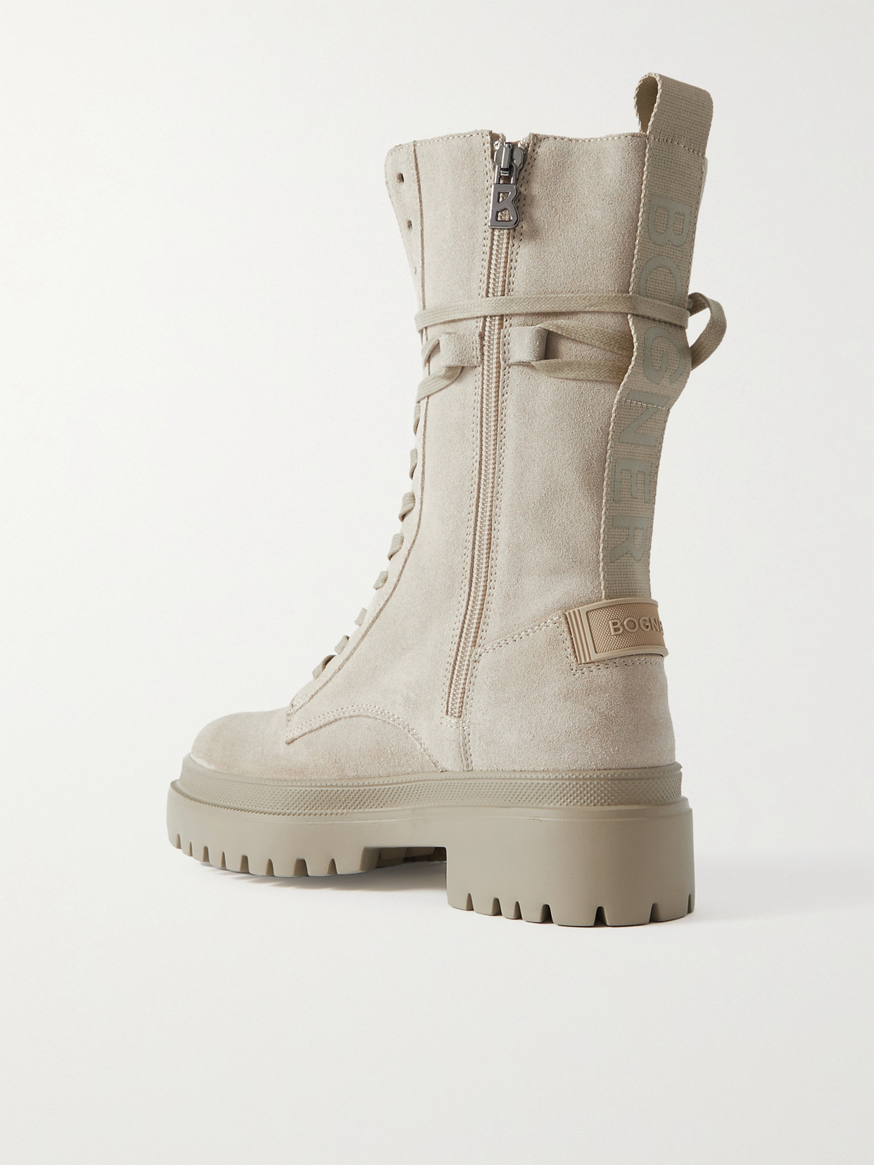 Shop Bogner Chesa Alpina Lace-up Suede Boots In Ivory