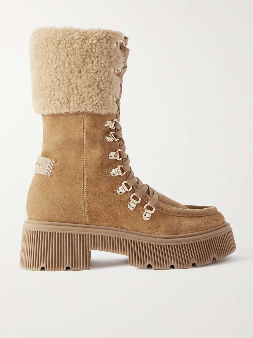 Bogner Turin Shearling-trimmed Suede Boots