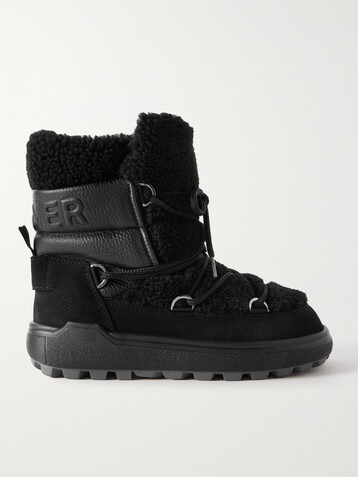 BOGNER Chamonix shearling, leather and suede snow boots