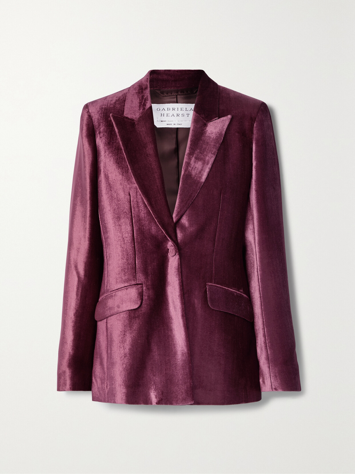 Gabriela Hearst + Net Sustain Leary Organic Silk-velvet Blazer In Red