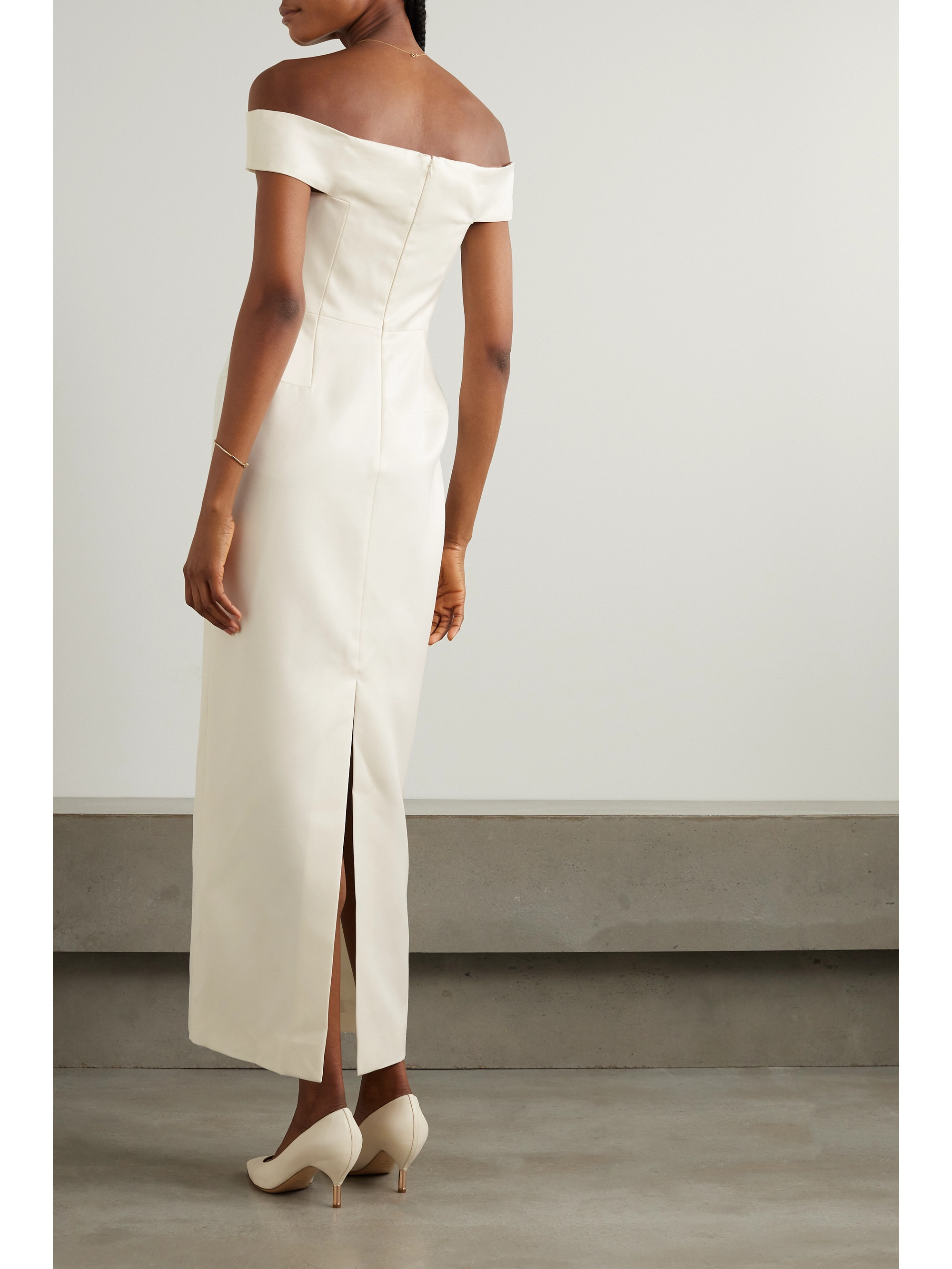Gabriela Hearst + NET SUSTAIN Sloane off-the-shoulder organic wool and silk-blend maxi dress thumbnail