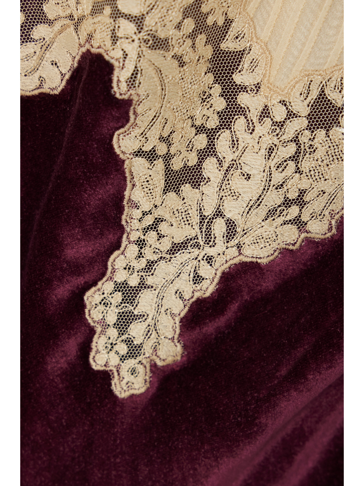 Gabriela Hearst + Net Sustain Adolphine Organic Silk-voile And Velvet Maxi Dress In Red