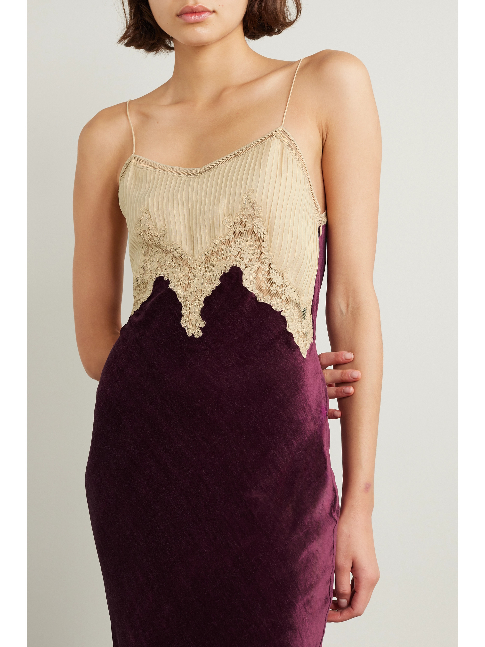 Gabriela Hearst + NET SUSTAIN Adolphine organic silk-voile and velvet maxi dress thumbnail
