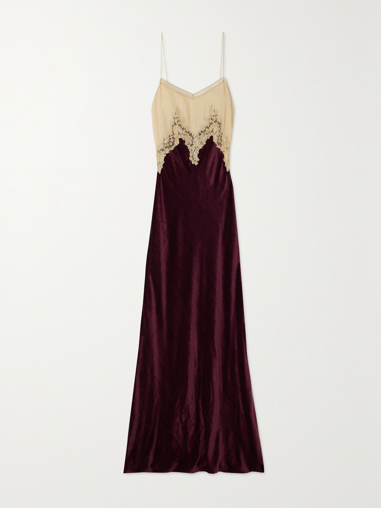 Gabriela Hearst + Net Sustain Adolphine Organic Silk-voile And Velvet Maxi Dress In Red