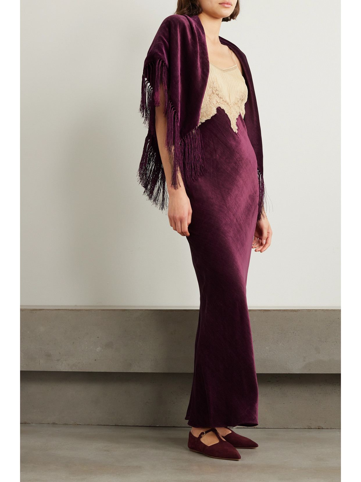 Gabriela Hearst + Net Sustain Adolphine Organic Silk-voile And Velvet Maxi Dress In Red