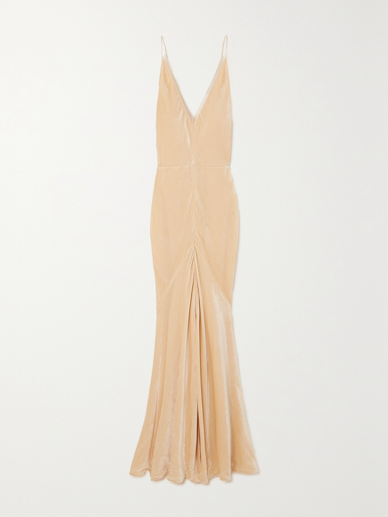 Gabriela Hearst - + Net Sustain Doran Gathered Voile-trimmed Organic Silk-velvet Gown - Ivory