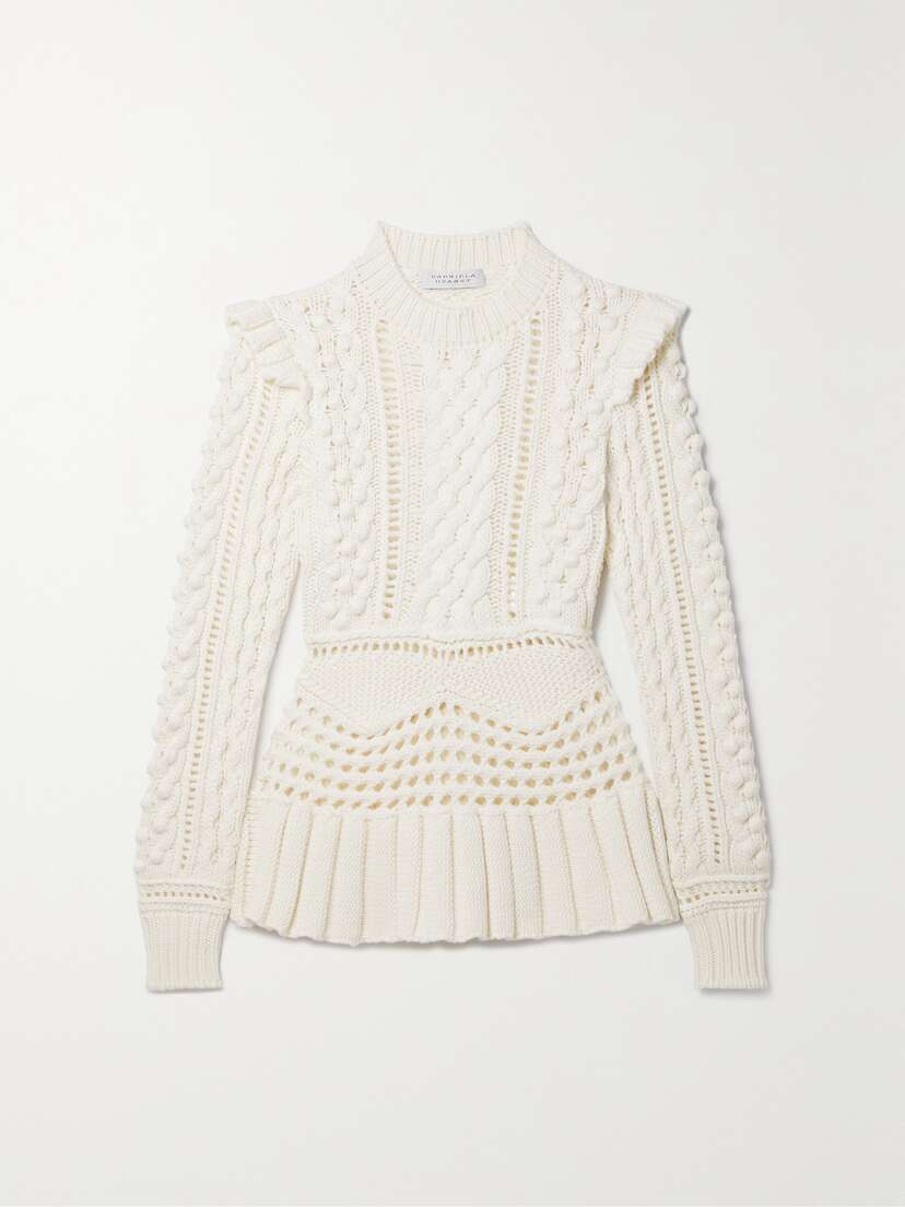 Gabriela Hearst + Net Sustain Martha Cable-knit Organic Cashmere Sweater