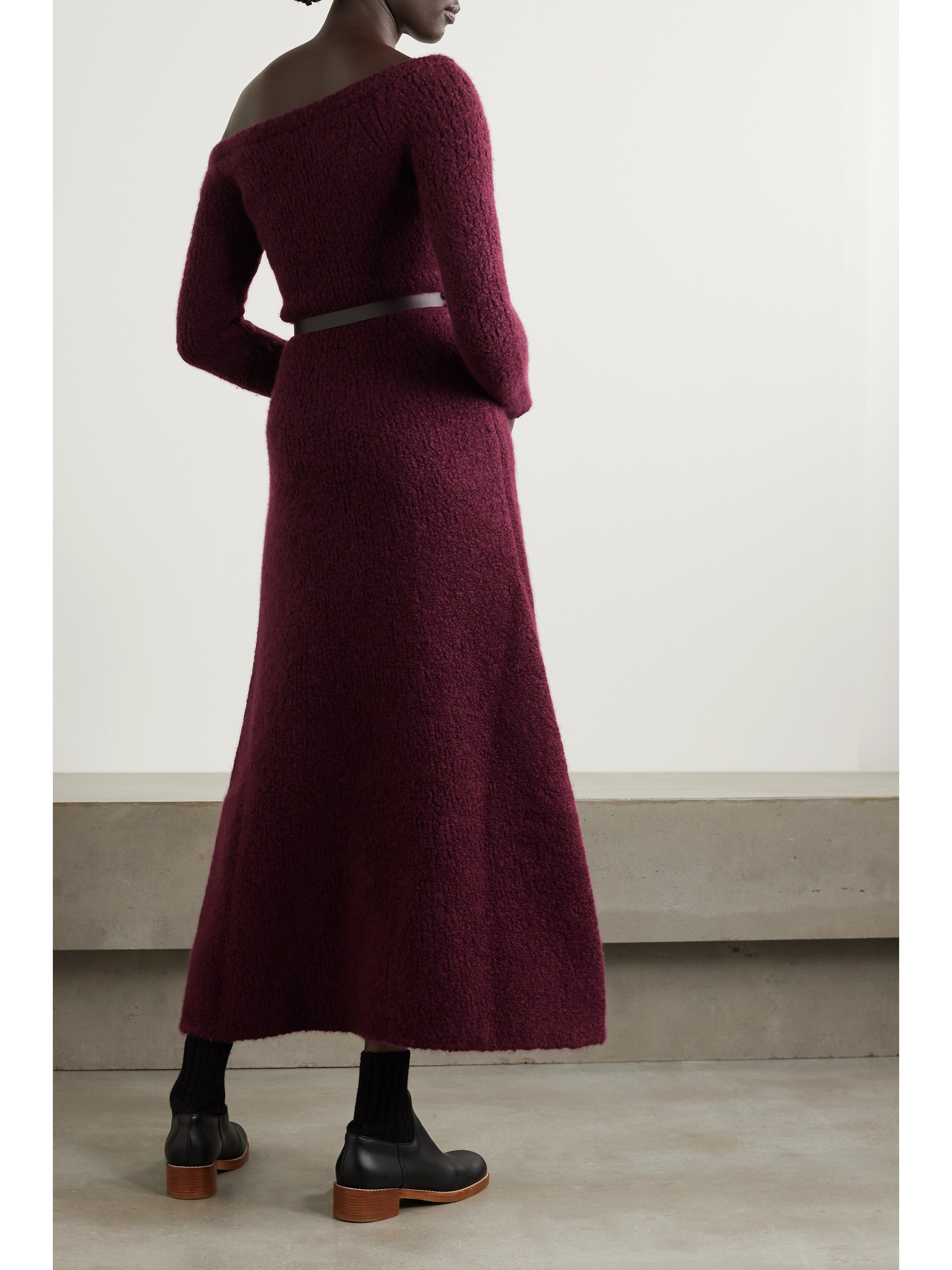 Gabriela Hearst + NET SUSTAIN Gertrude belted organic cashmere and silk-blend bouclé maxi dress thumbnail