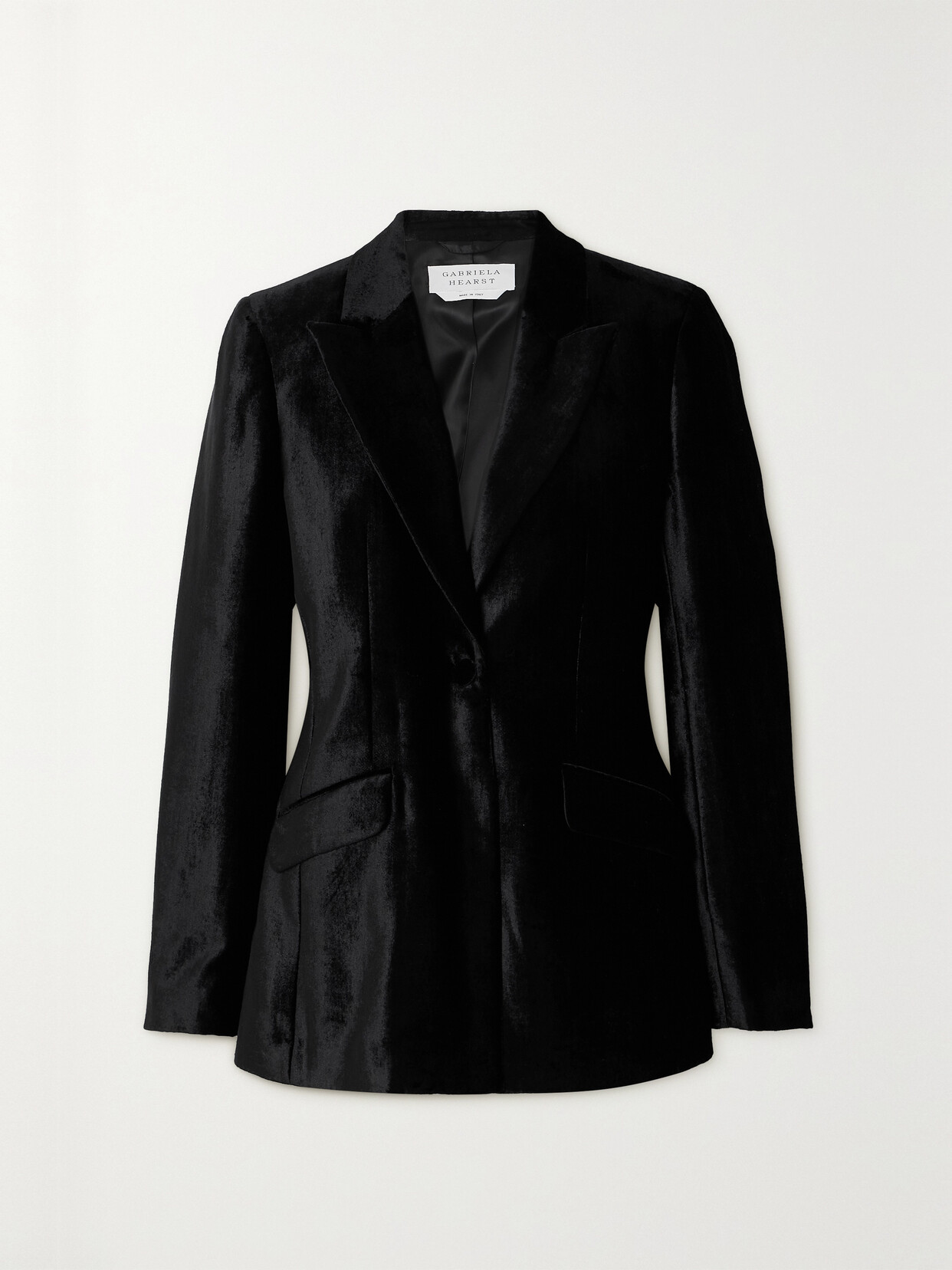 Gabriela Hearst + Net Sustain Leary Organic Silk-velvet Blazer In Black