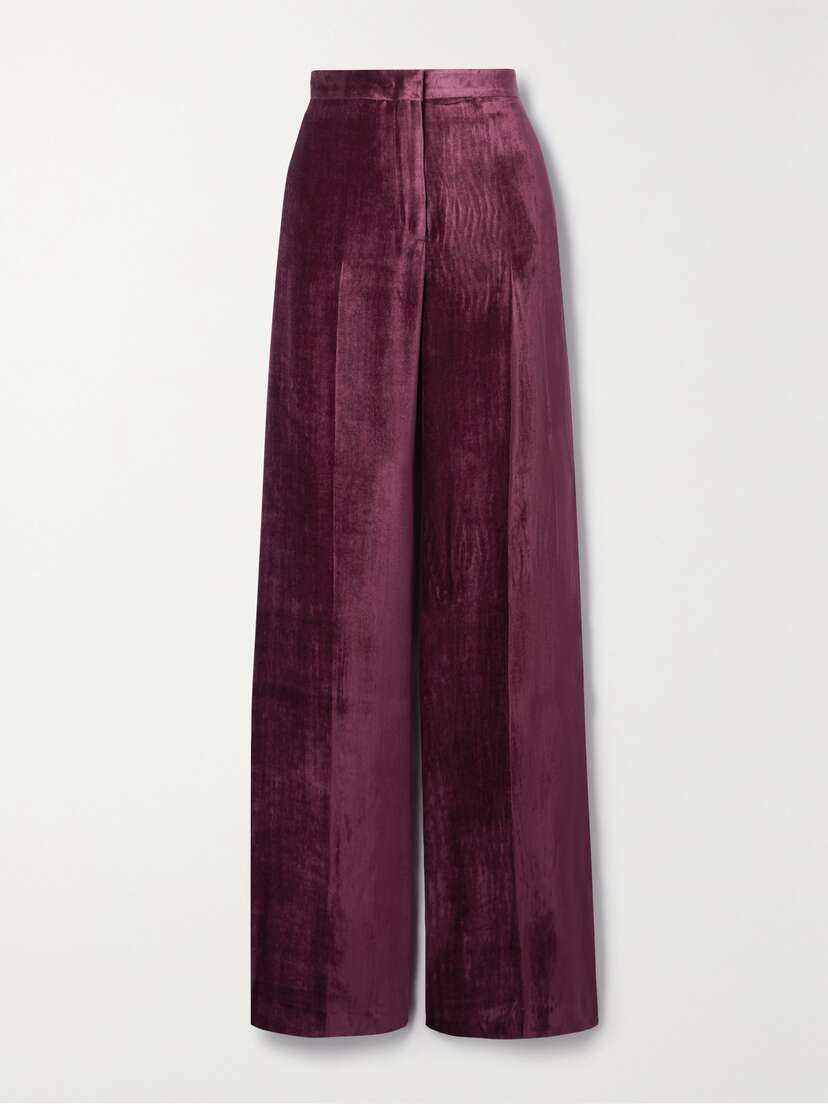 Gabriela Hearst + Net Sustain Boyne Organic Silk-velvet Wide-leg Pants