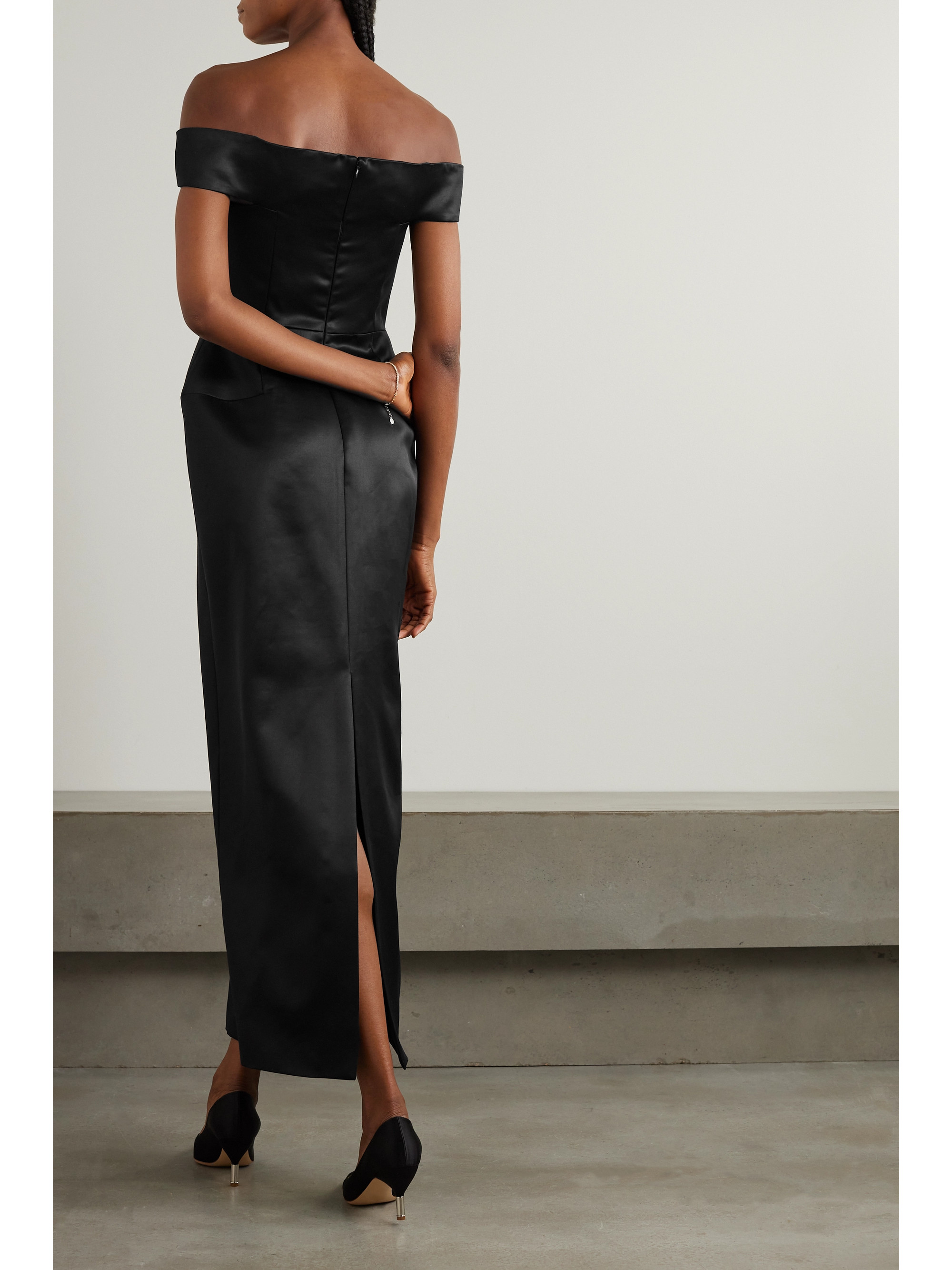 Gabriela Hearst + NET SUSTAIN Sloane off-the-shoulder organic wool and silk-blend maxi dress thumbnail