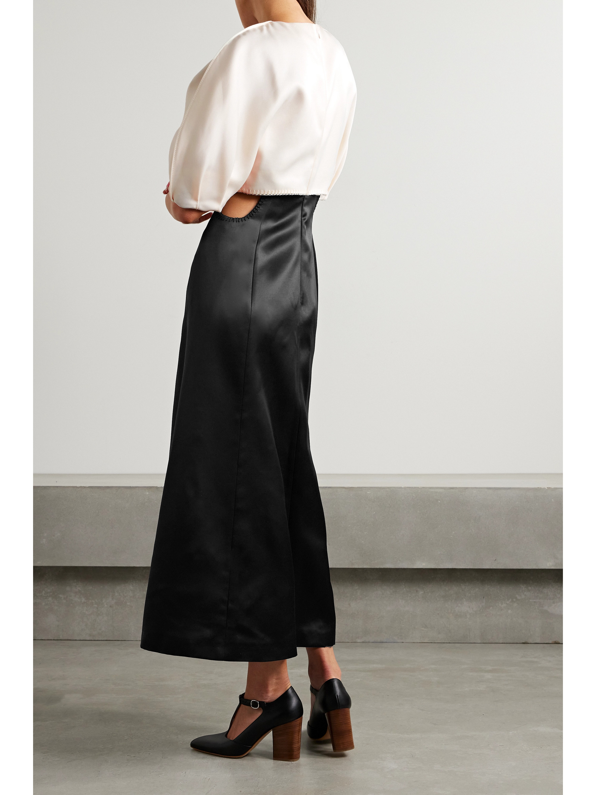 Gabriela Hearst Monod cutout wool and silk-blend duchesse-satin maxi dress thumbnail