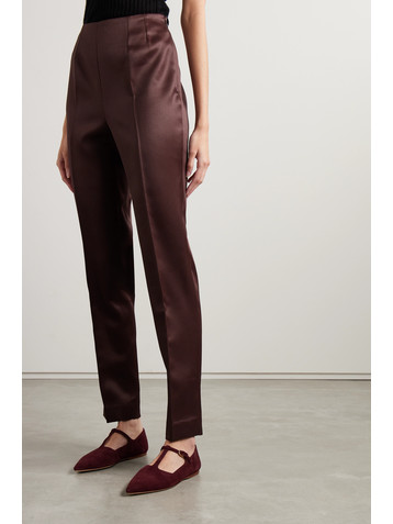 Gabriela Hearst Masto organic wool and silk-blend satin tapered pants