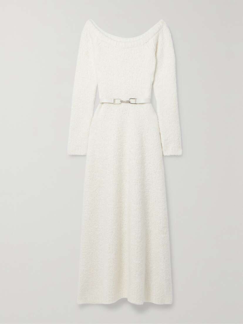 Gabriela Hearst + Net Sustain Gertrude Belted Organic Cashmere And Silk-blend Bouclé Maxi Dress