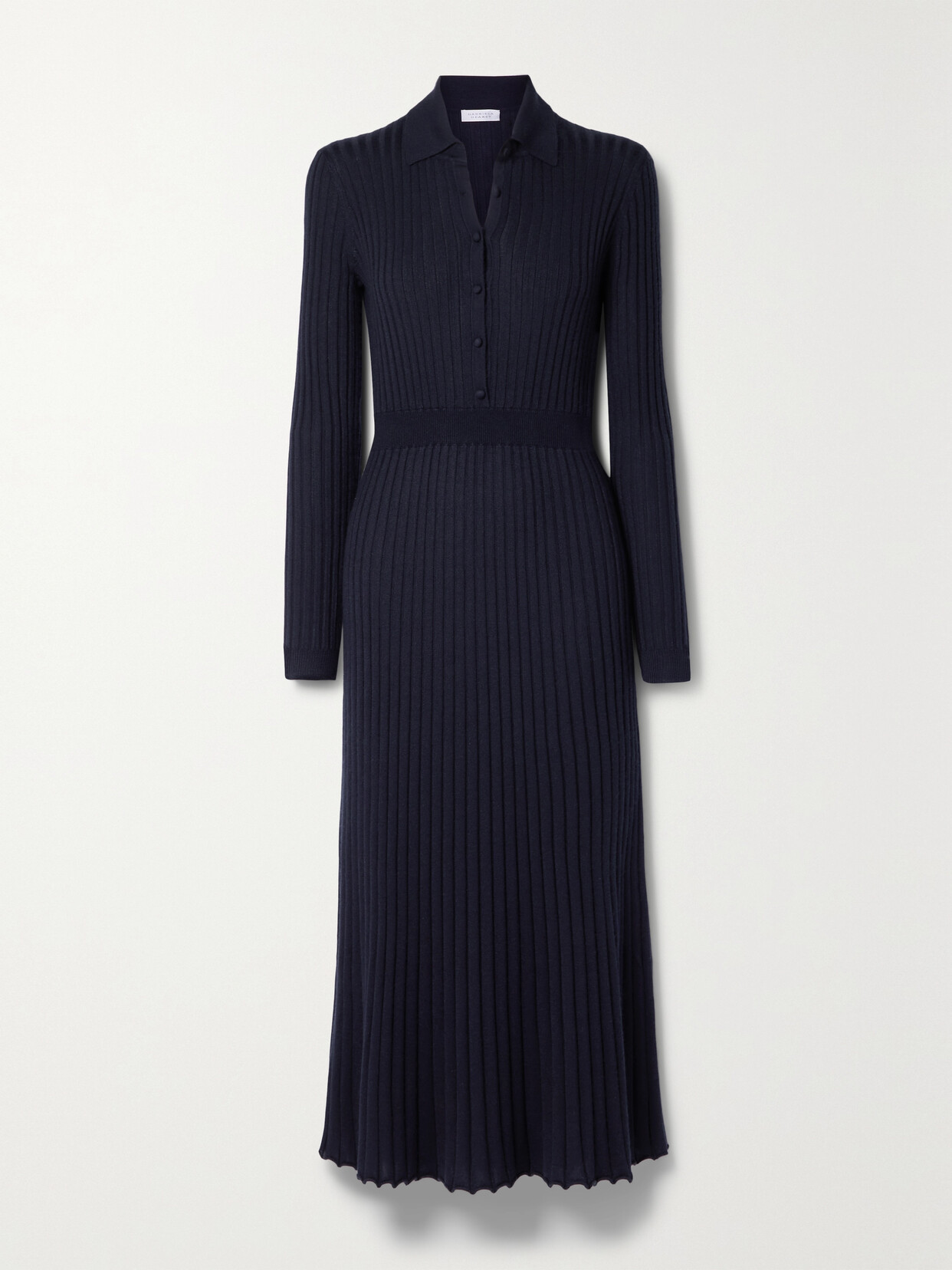 Gabriela Hearst - Ador Ribbed Cashmere And Silk-blend Midi Dress - Blue