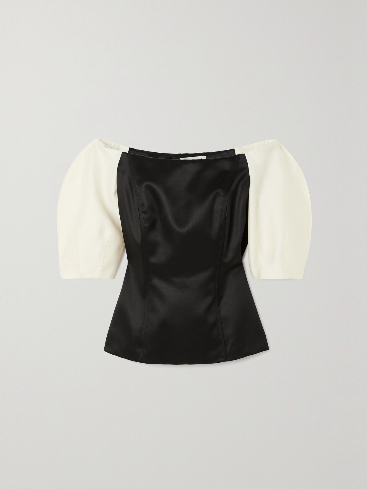 Gabriela Hearst - + Net Sustain Ellen Off-the-shoulder Organic Wool And Silk-blend Twill Top - Black