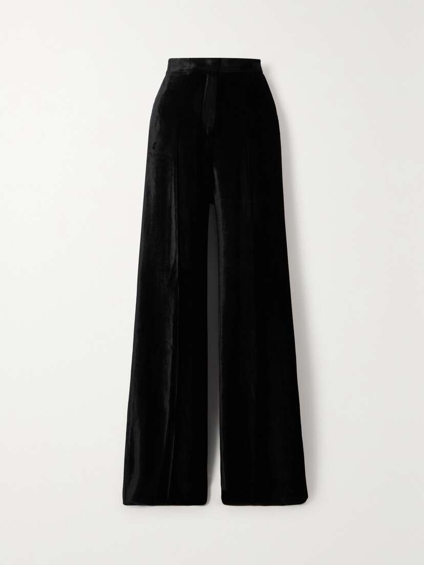 Gabriela Hearst + Net Sustsain Boyne Organic Silk-velvet Wide-leg Pants