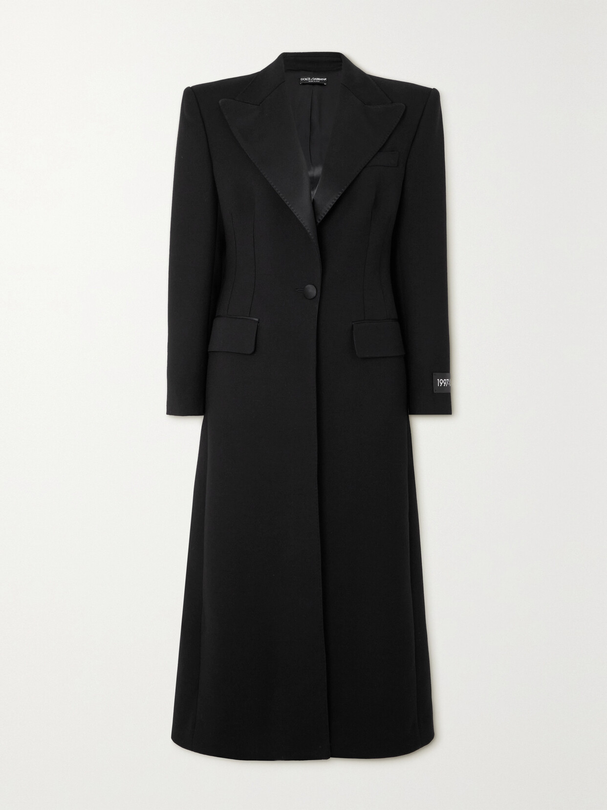 Dolce & Gabbana Satin-trimmed Wool-blend Coat In Black