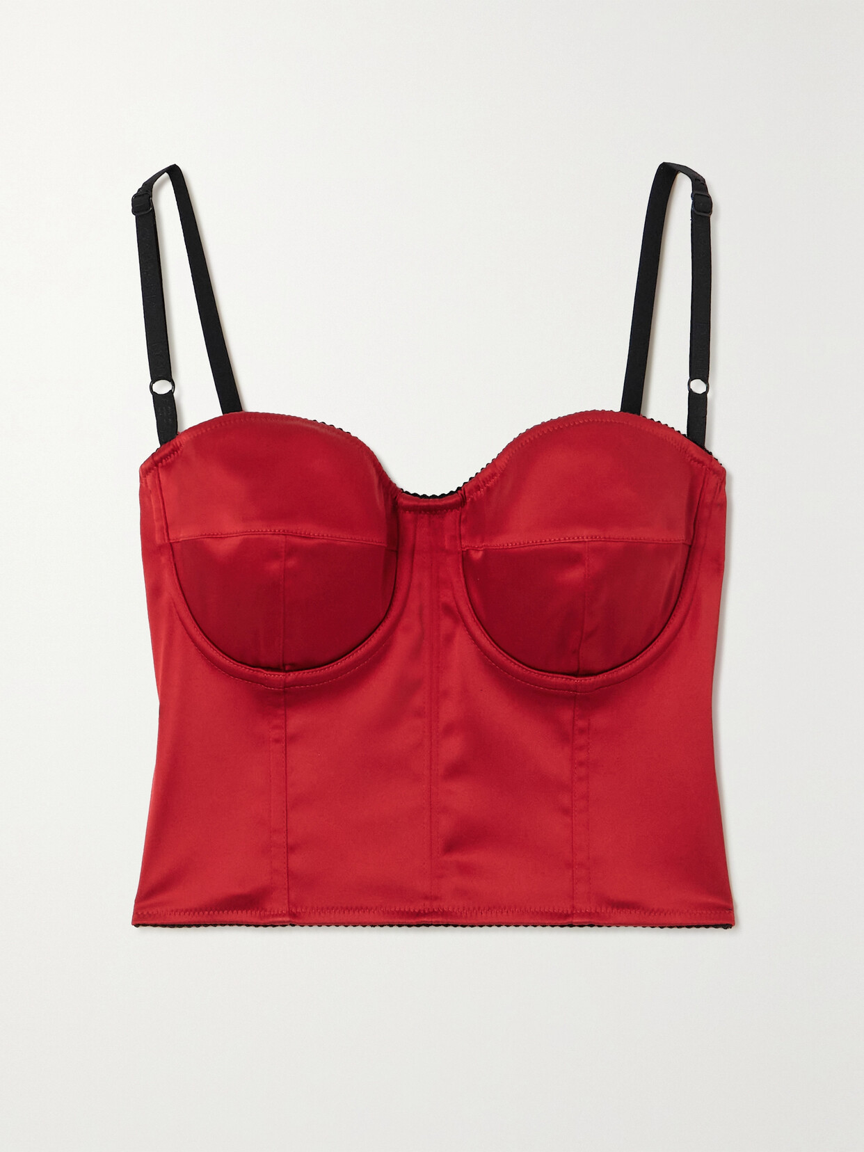 Dolce & Gabbana Satin Bustier Top In Red