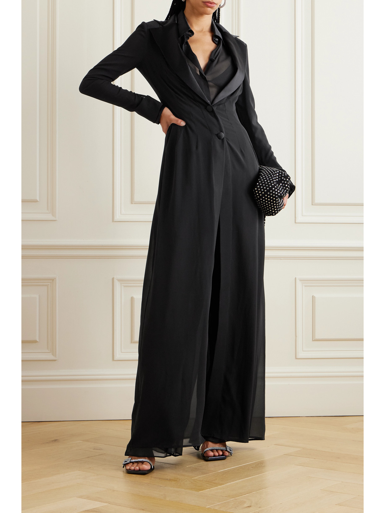 Dolce & Gabbana Black Silk Coat