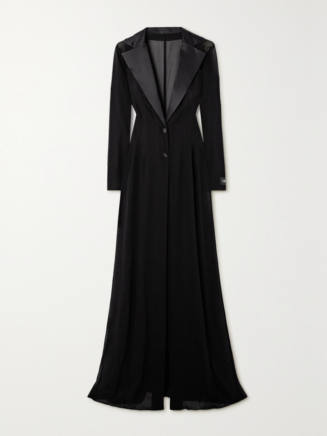 Shop Dolce & Gabbana Satin-trimmed Silk-blend Chiffon Coat In Black