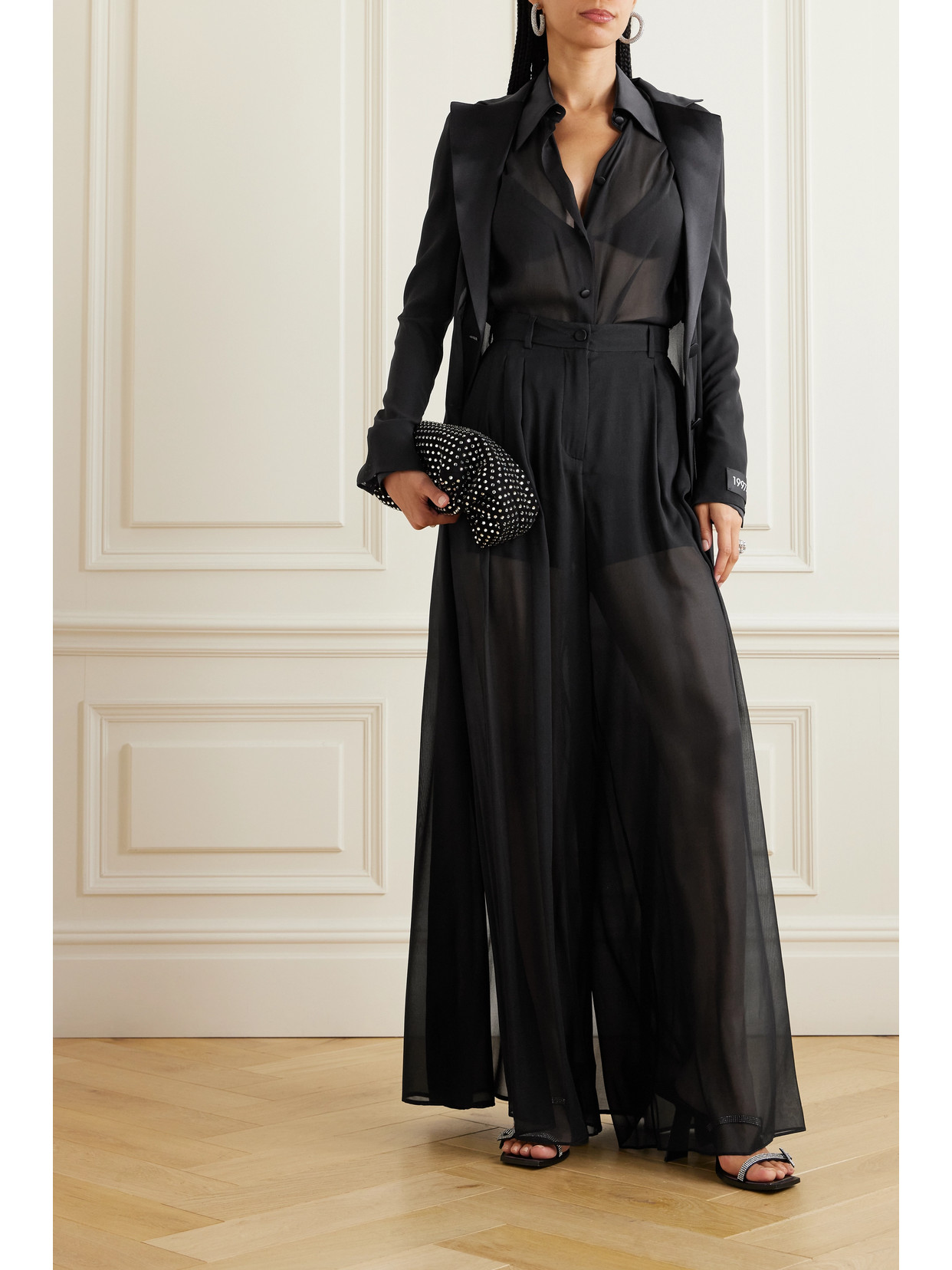 Dolce & Gabbana Black Silk Coat