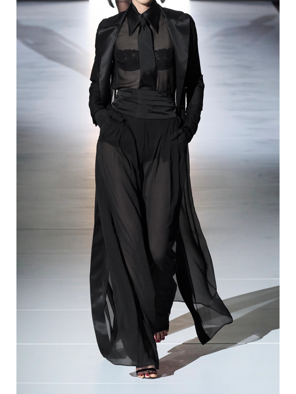 Dolce & Gabbana Black Silk Coat