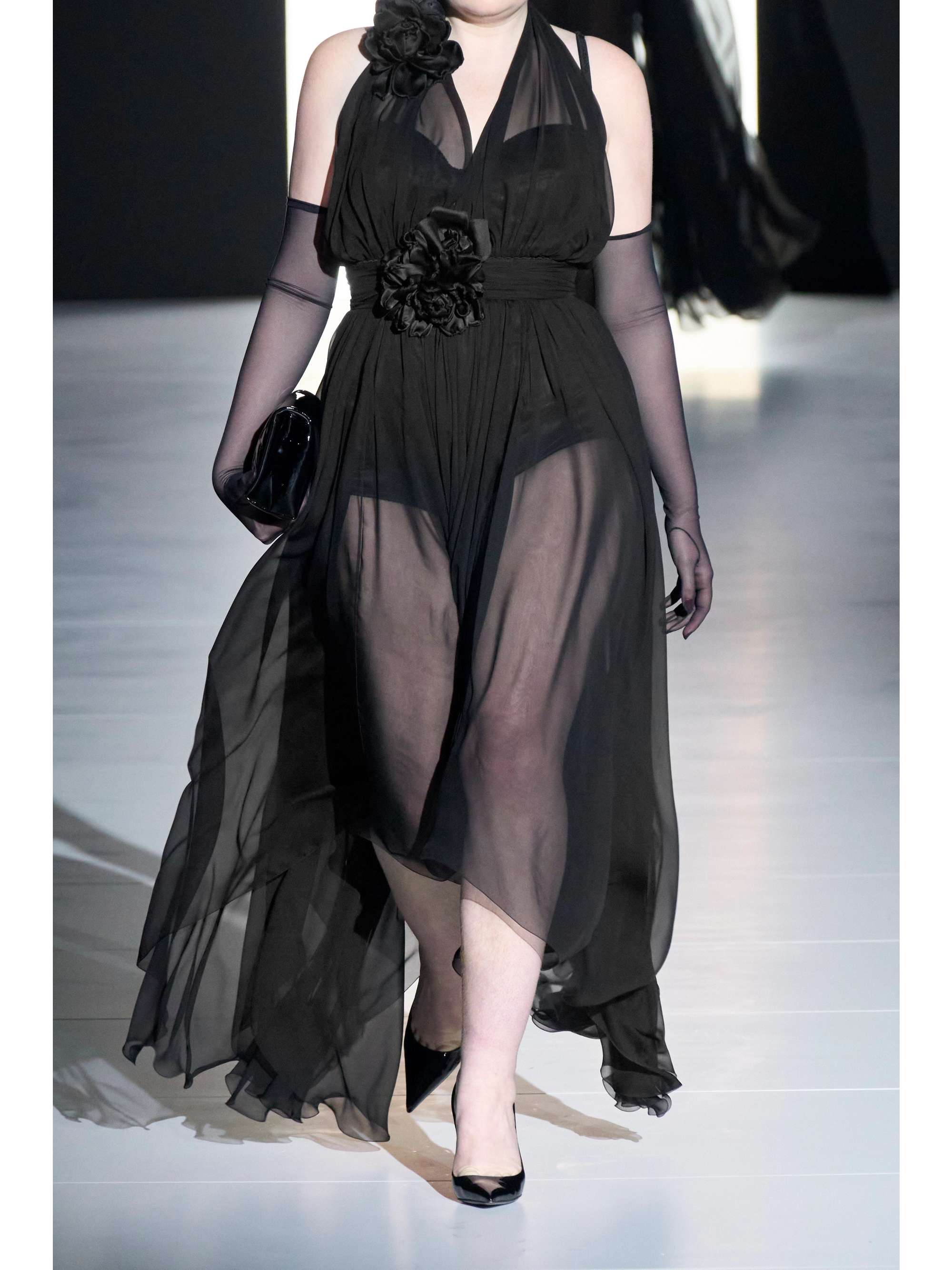 DOLCE&GABBANA Appliquéd chiffon and crepe de chine gown