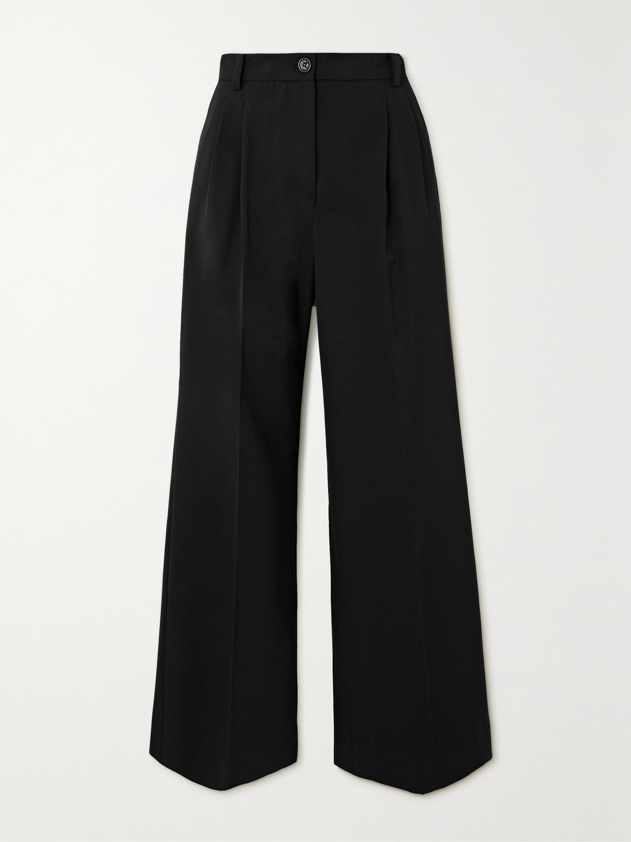 Shop Dolce & Gabbana Stretch-wool Wide-leg Pants In Black