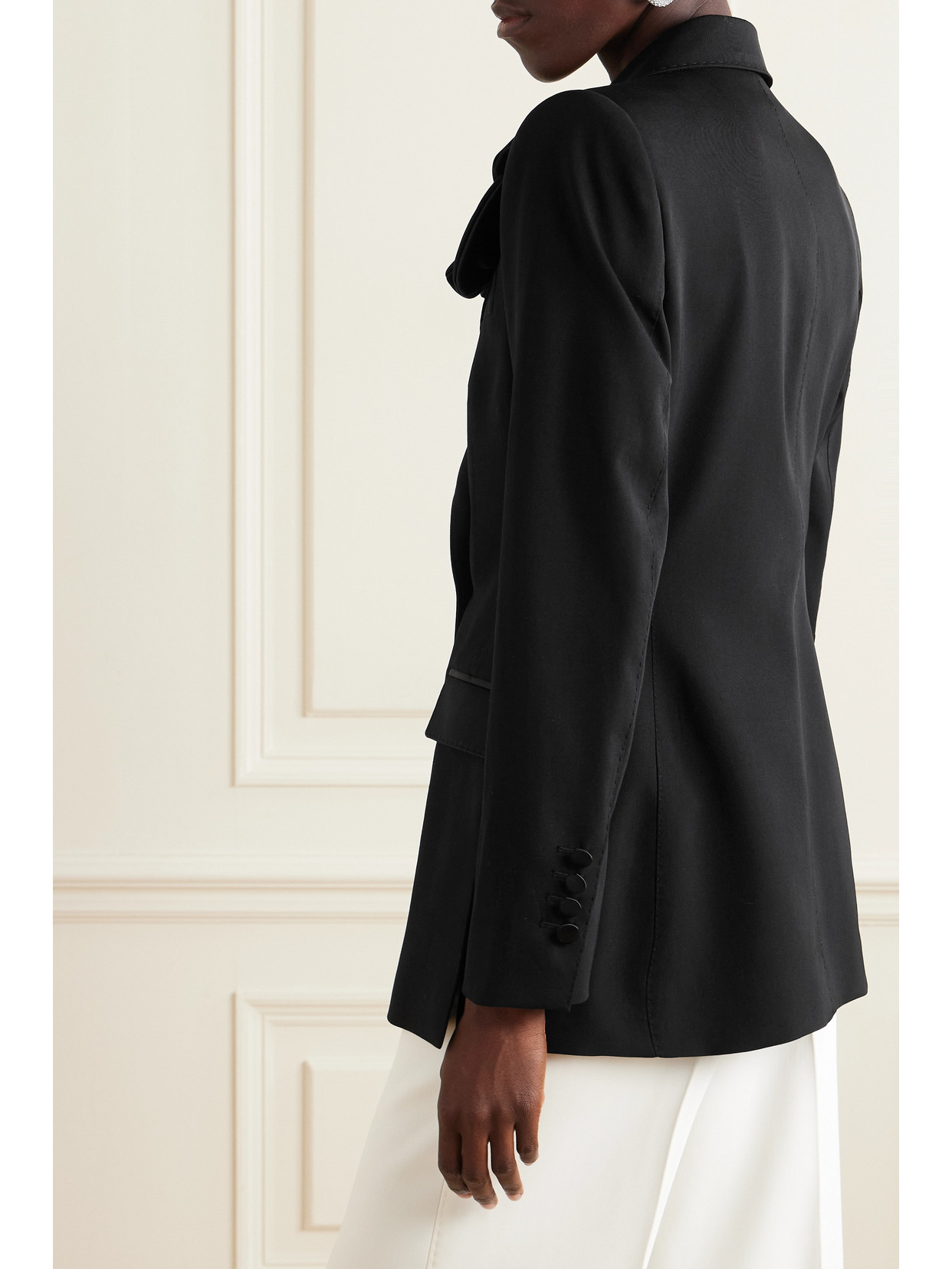 Dolce & Gabbana Double-breasted Jacket With Applied Flower In Black